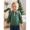 thumbnail image 4 of RUINIXCW Boy Christmas Sweatshirt Letter Embroidery Long Sleeve Lapel Pullover, 4 of 9