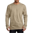 thumbnail image 7 of LUGOGNE Mens Tshirt Long Sleeve Crewneck Athletic Tops with Thumb Holes Comfortable Lightweight Workout Gym Running Pullover Tee Beige,L, 7 of 7