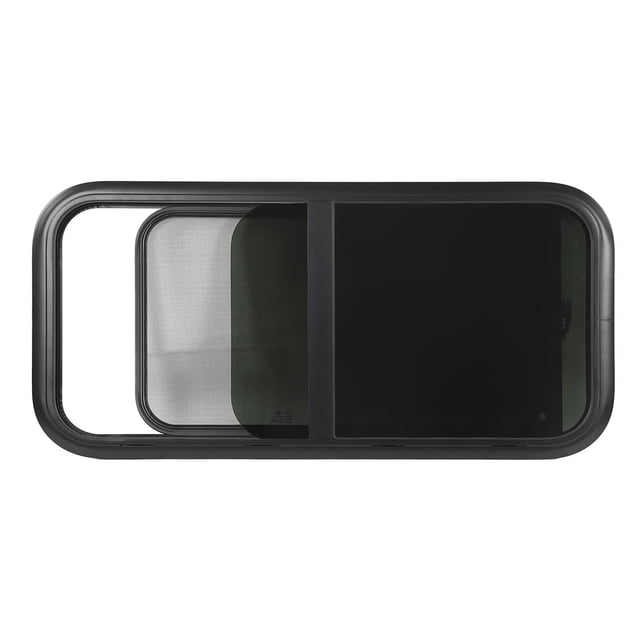 Rounded RV Window, Push Pull Opening, Aluminum Frame, 4mm Tempered Glass, Tinted Glass, Waterproof Seal, Suitable for Campers, RVs, Construction Vehicles,