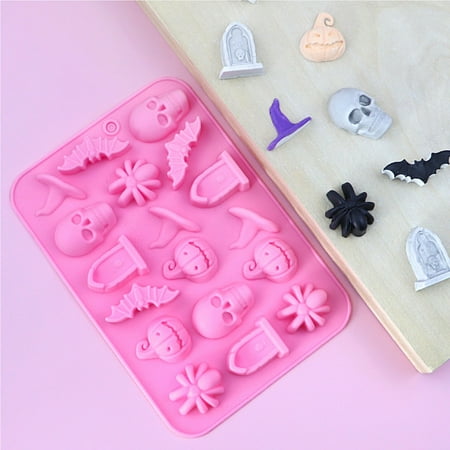

cpengpj Clearance Halloween Silicone Molds Halloween Pumpkin Spider Owl Ghost Fondant Molds Party Cupcake Topper Decorating Tools