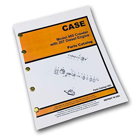 Case 450 Crawler Dozer W/207 Engine Parts Manual Catalog Assembly Bulldozer
