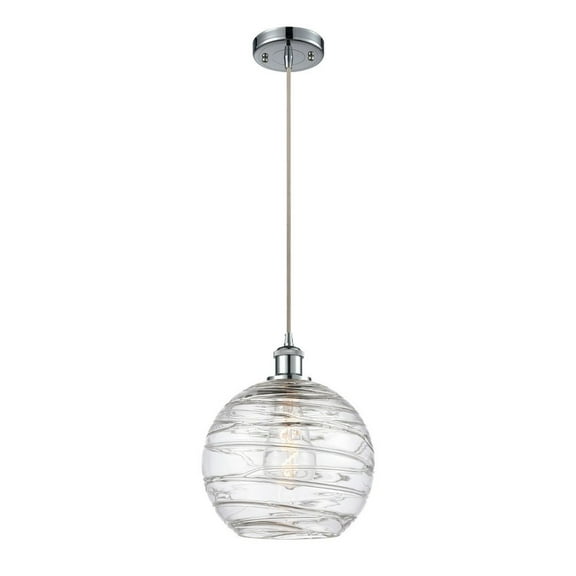 Innovations Lighting Ballston Athens Deco Swirl - 1 Light 10" Cord Hung Mini Pendant Polished Chrome