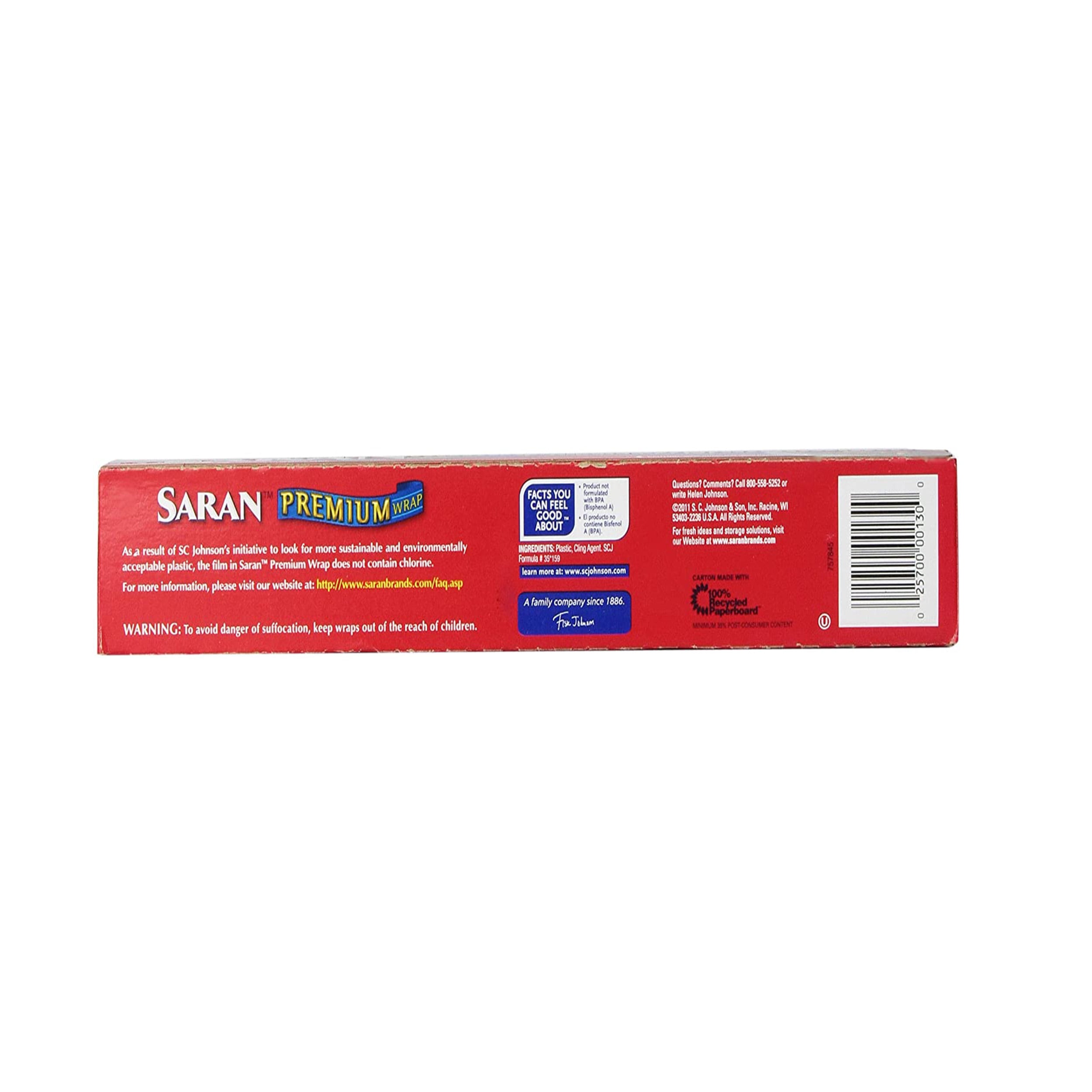 Saran Premium Plastic Wrap, 100 Sq Ft (Pack of 3)