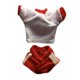 thumbnail image 5 of 1/ Conjunto de ropa para figura femenina de 6 pulgadas: top corto y pantalones cortos. Rojo, 5 of 9