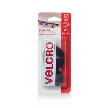 VELCRO Brand - Sticky Back Hook and Loop Fasteners  Peel and Stick Permanent Adhesive Tape Keeps Classrooms, Home, and Offices Organized  Cut-to-Length | 24in x 3/4in Roll Black