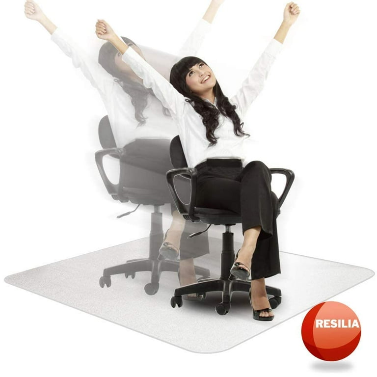 Resilia Plastic Non-Slip Rolling Computer Gaming Desk Chair Mat