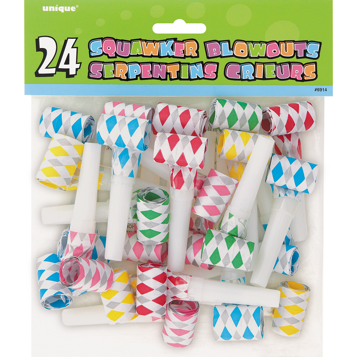 Diamond Squawker Party Blowers, 24Count