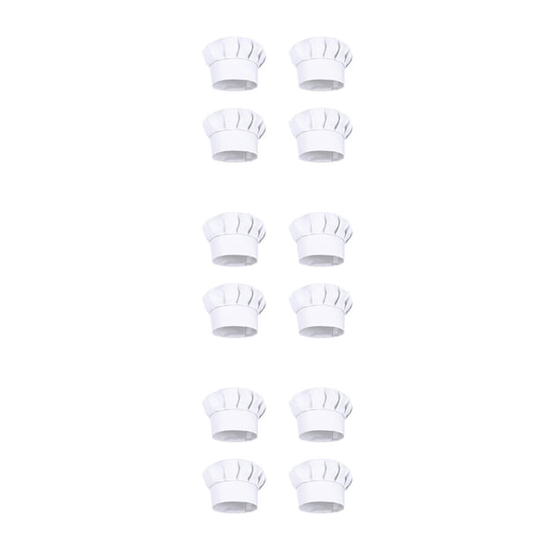Sonducket 4Pcs Kids White Chef Hats Elastic Costume Funny BBQ Kindergarten Hat Children Caps Household Cooking Cake Professional Toy Type1