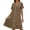 Khaki, variant on jtjvou Women's Front Zipper House Coat Short Sleeve Robe Lounge Zip Up Dress Loose Comfort Nightgown with Pockets Beige L