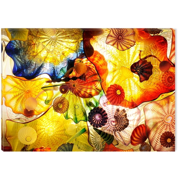 Startonight Canvas Wall Art Red Hypnotic USA Design for Home Decor, Illuminated Abstract Painting Modern Canvas Artwork Framed Ready to Hang Large 31.5 x 47.2 inch