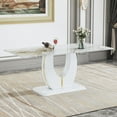 thumbnail image 3 of Noble House Modern Minimalist Glass Dining Table,White Imitation Marble Pattern,White, 3 of 10
