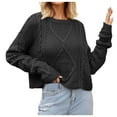 thumbnail image 2 of Sweaters for Women 2025 Fall Winter Oversized Long Sleeve Cropped Knit Jumper Top Womens Pullover Sweaters, 2 of 6