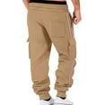 thumbnail image 5 of USNSM Men's Sweat Pants Loose Fit Joggers Casual Striped Pant Elastic Waist Sweatpants Drawstring Pockets Elastic Trousers Yellow S, 5 of 9
