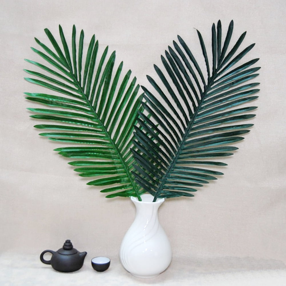 Limei 12 Pack Palm Artificial Plants Leaves Decorations Faux Large Tropical Palm Leaves Imitation Ferns Artificial Plants Leaf for Home Kitchen Party Flowers Arrangement Wedding Decorations (Green)