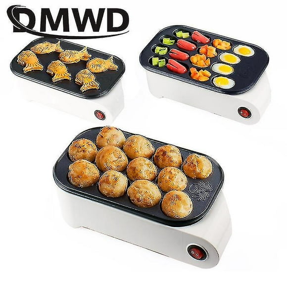 Hh Octopus Ball Maker Takoyaki Baking Pan Electric Taiyaki Machine Sausage Hotdog Eggs Omelette Grill J