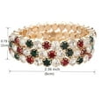 thumbnail image 3 of Multi-Color Crystal Statement Bracelet - Gold Tone Emerald Ruby Crystal Women Fashion Jewelry, 3 of 5