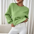 thumbnail image 5 of Enjoytime Crewneck Sweatshirts Women Long Sleeve Solid Color Pullover Top Fall Fashion Soft Lightweight Casual Sweatshirt, 5 of 7