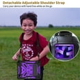 thumbnail image 3 of Dteck for iPad Pro 11 inch 2022/2021/2020/2018, Air 5th/4th Generation Case 2022/2020 10.9", Heavy Duty Shockproof Rugged Shoulder Strap Foldable Kickstand Cover with Pencil Holder, Black+Purple, 3 of 7