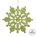 thumbnail image 2 of Vickerman 4" Lime Glitter Snowflake Christmas Ornament, 24 per Box, 2 of 2