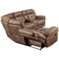 thumbnail image 4 of Bowery Hill Microfiber Reclining Sectional Sofa with Console and Wedge, Brown, 4 of 5