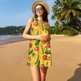 thumbnail image 3 of Lsque Colorful Vegetables Pattern Summer Dresses for Women – Sleeveless T-Shirt Swing Sundress, Perfect for the Beach and Casual Days, 3 of 7