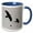 Blue/White, variant on 3drose, Crows or Ravens in Flight Minimalist Silhouette, 11oz Two-tone Black Mug