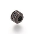 thumbnail image 1 of Brass Micro Pave Cubic Zirconia Beads Column Gunmetal 9x6.6mm, 1 of 1