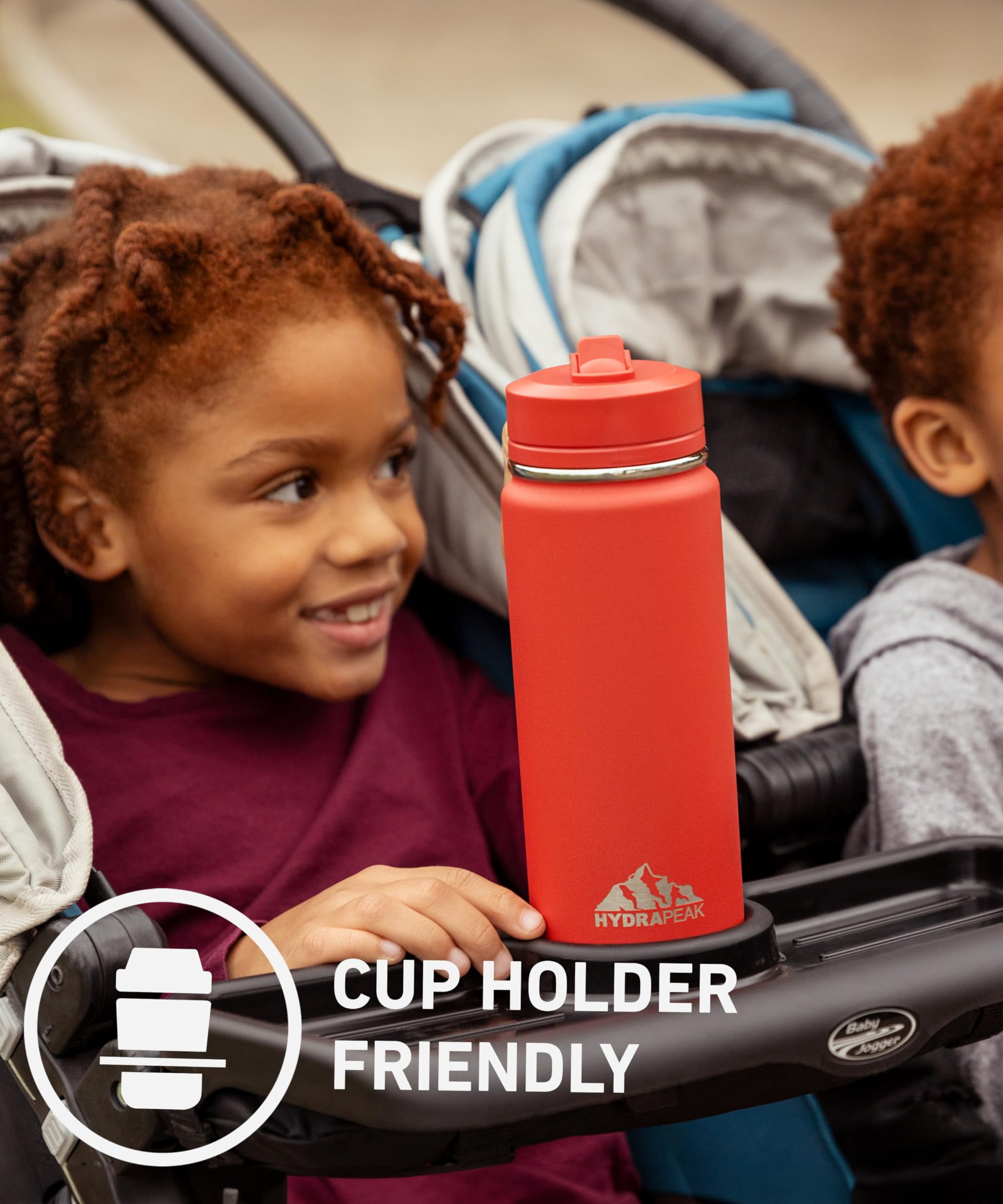 Hydrapeak Mini 20oz Kids Water Bottle with Straw Lid, Stainless Steel Double Wall Insulated Water Bottle for Kids | Leak-Proof and Spill-Proof Kids Water Bottle for School, Cold 24Hrs(Modern Cream)