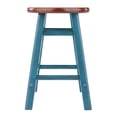 thumbnail image 3 of Element 2pc Dining Stools with Square Legs, Rustic Teal and Walnut Finish, 3 of 4