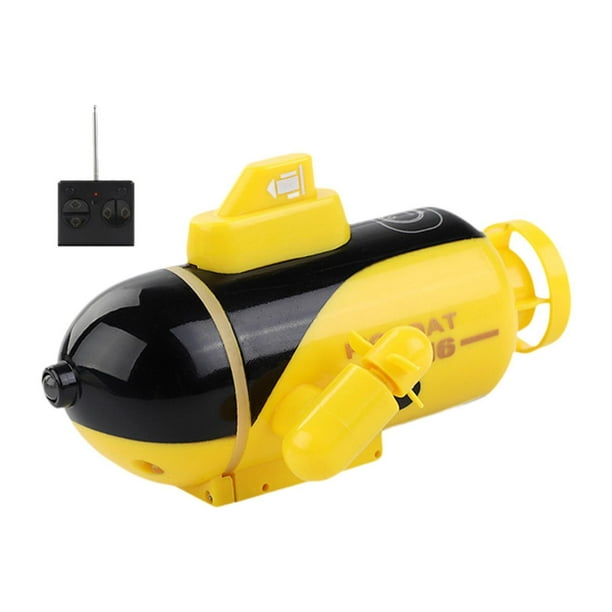 Submarino de juguete a control remoto, minisubmarino de juguete RC para niños y niñas. Amarillo