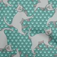 thumbnail image 1 of oneOone Cotton Flex Dusty Teal Green Fabric Kawai Craft Projects Decor Fabric Printed By The Yard 40 Inch Wide, 1 of 5
