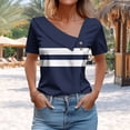 thumbnail image 4 of ATENAR Shirts for Women V Neck Solid Color Tops for Women Soft Tee Navy XL, 4 of 7