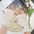 thumbnail image 4 of Windproof Gloves Winter Half Finger Gloves Plush Fabric Soft Warm Korean Style Windproof Cold proof Velvet Anti slip 1 Pair Women Winter, 4 of 5