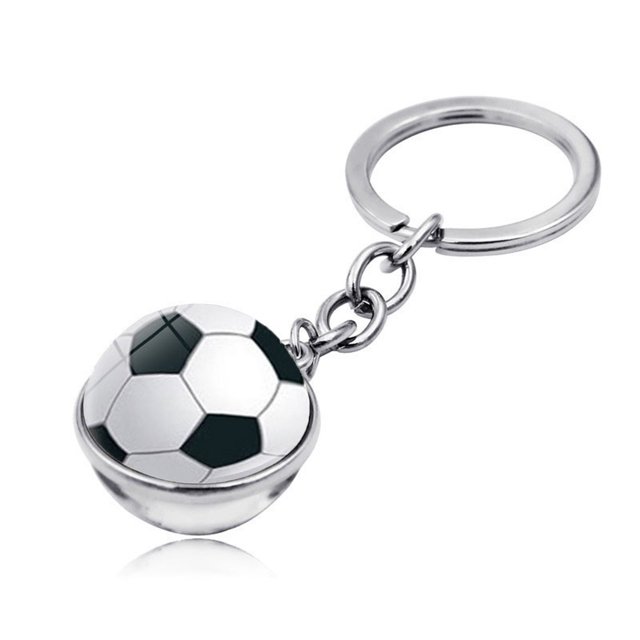 LYMAYTER Basketball Key Chain Glass Basketball Keychain Decoration - Double - sided, for DIY Backpack Handbag Key Ring