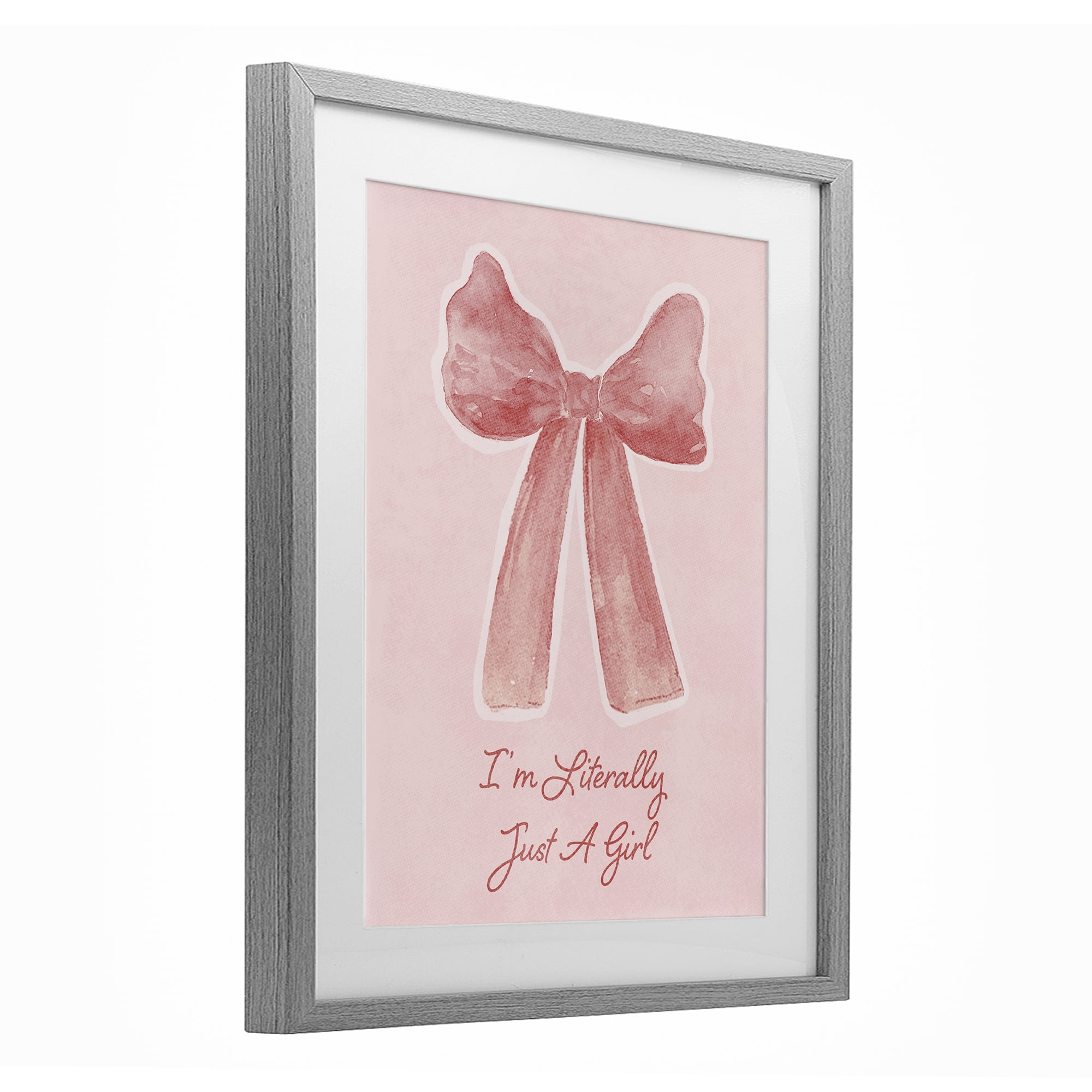 Stupell Industries Literally Just A Girl Gray Framed Print Under Glass, design by Lucille Price