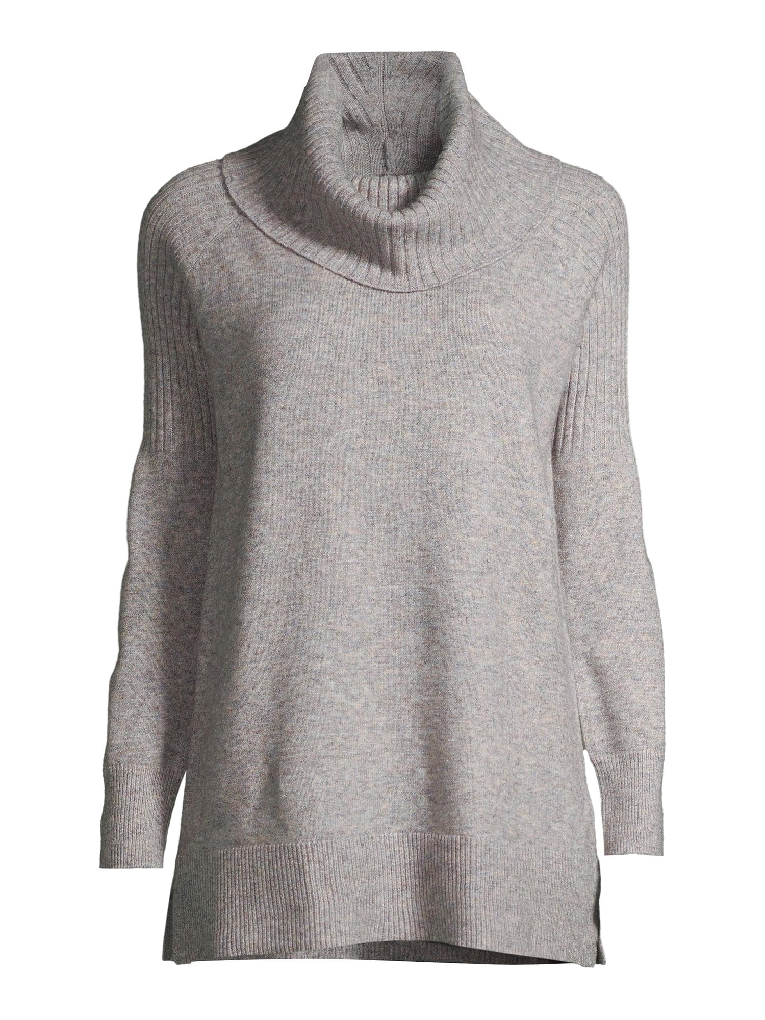 Time and Tru Women's Cowl Neck Tunic Sweater - Walmart.com