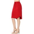 thumbnail image 5 of A2Y Women's Elastic Waist Self Tie Tulip Hem Side Pocket Skirt Dark Red S, 5 of 5