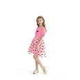 thumbnail image 2 of Actgleam Girls Party dresses Summer Short Sleeve Casual Cute Dresses,Pink,5-6Years, 2 of 8