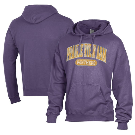 Men's Comfort Wash  Purple Prairie View A&M Panthers Lightweight Fleece Pullover Hoodie