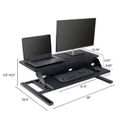 Stand Up Desk Store Power Pro Electric Adjustable Height Two Tier Standing Desk Converter (Black, 36 Wide)