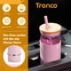 thumbnail image 2 of Vaso de vidrio Tronco de 600 ml con tapa y pajita, tapa de bambú negro, 2 of 6