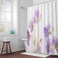 thumbnail image 5 of Watercolor Spring Floral Fabric Shower Curtain Purple Flowers Plant Washable Shower Curtains for Bathroom, Waterproof Bath Curtain with Hooks Home Decor 72x84in, 5 of 8