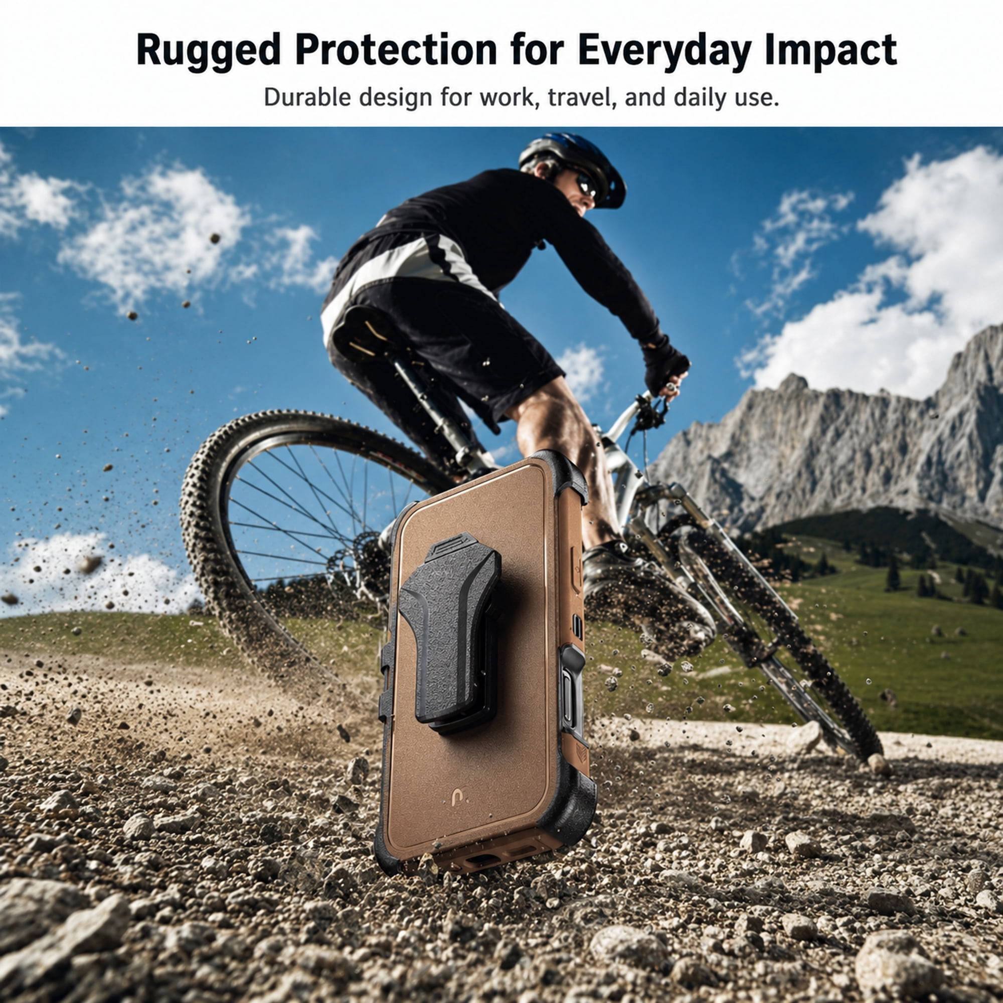 Hybrid Rugged Case with Detachable Belt Clip Holster and Tempered Glass Screen Protector, Magnetic Charging-Compatible, Gray, Compatible with iPhone 17 Pro Max