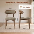 thumbnail image 4 of EOP Mid-Century Wooden Dining Chairs Set of 2, Farmhouse Upholstered Kitchen Dining Chairs with Curved Back, Modern Fabric Side Dining Chair for Dining Room, Restaurant, Camel, 4 of 11