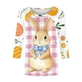 thumbnail image 5 of lcziwo Sales Prime Easter Shirts for Women Spring 3/4 Sleeve Crewneck Blouses Novelty Eggs Pattern Tee Cute Rabbit Graphic Tunic 2025 Holiday Tops Pink XL, 5 of 6