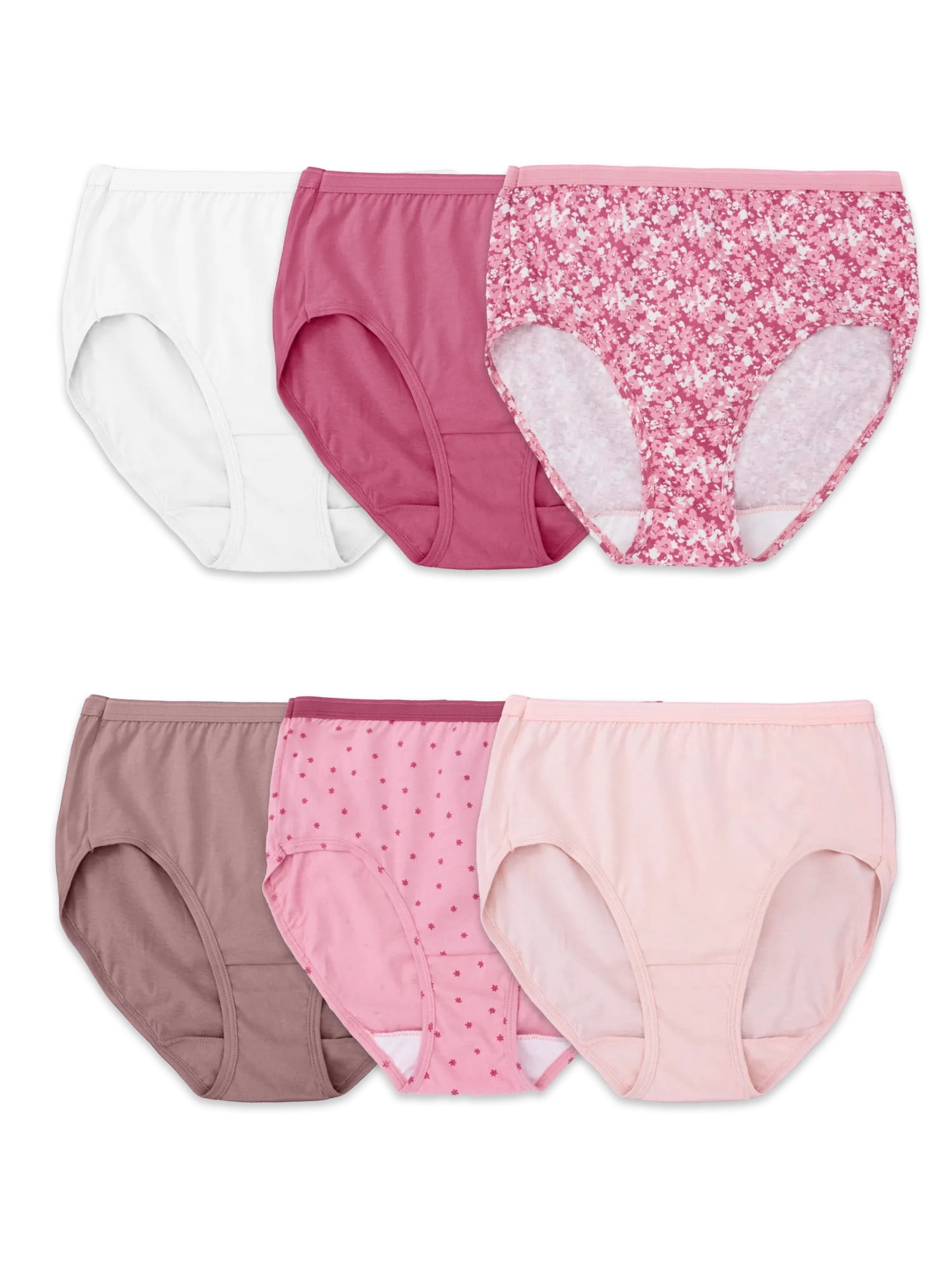 Fruit of the Loom Women's Cotton Brief Underwear, 6-Pack