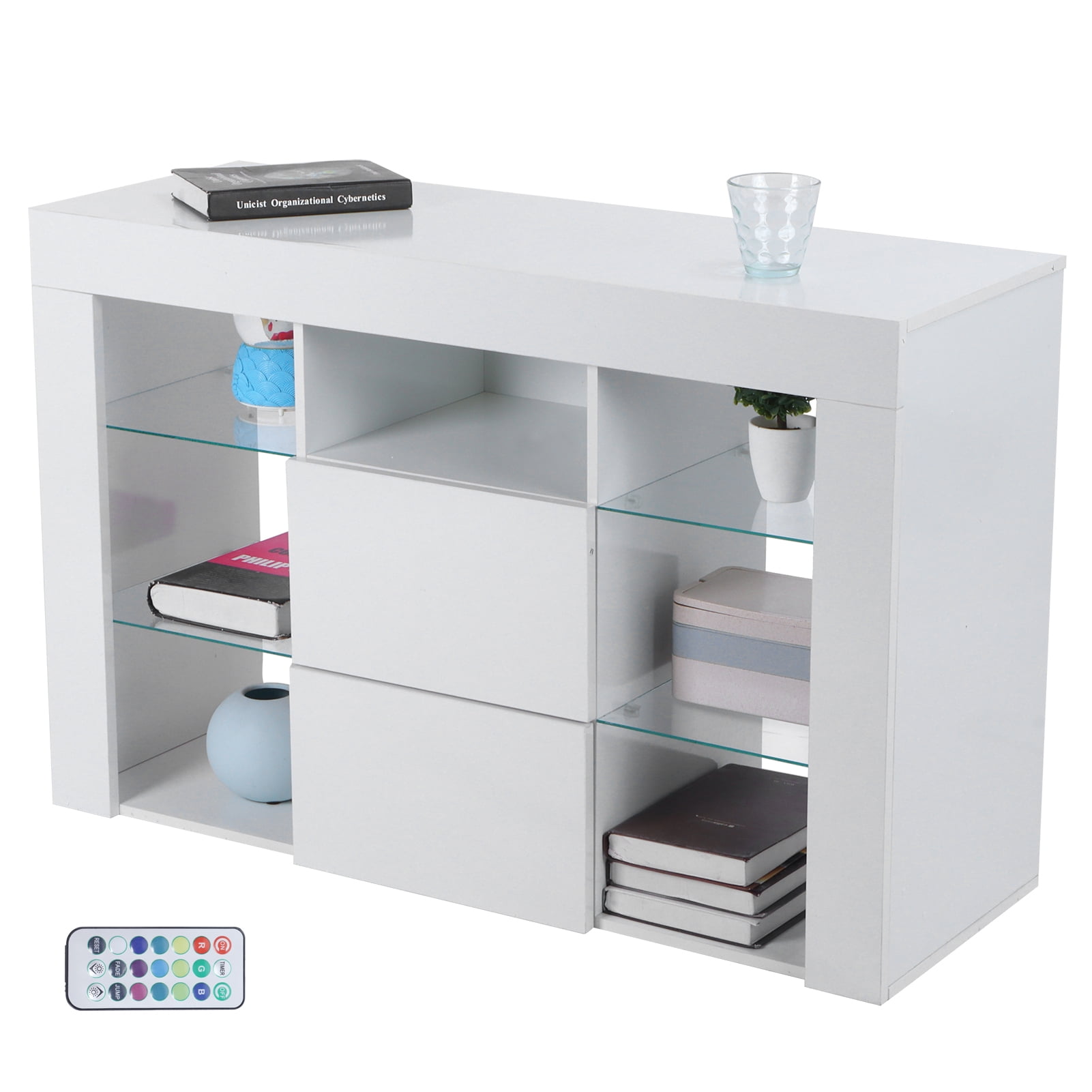Buy Zerone Corner TV Unit,Modern White High Gloss Corner TV
