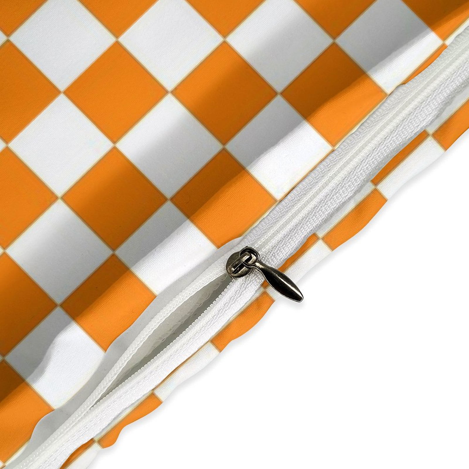 3 Pcs Soft Bedding Set, Includes 1 Duvet Cover with Zipper And 2 Pillow Shams,Orange And White Check Queen(90"×90")