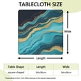 thumbnail image 2 of Blue Gold Wave Marble Pattern Square Fitted Tablecloth with Elastic Edge,Square Table Cover,Washable Elastic Table Cover for Home Kitchen Party Decor 34"x34", 2 of 6