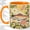 Orange, variant on Striped Fish Floral Sunburst Coffee Mug, Striped Fish Mug, Morning Tea Cup for Home, Single Swimmer with Daisies and Green Swirls, Retro River Art, Coastal Kitchen Accent, Angler